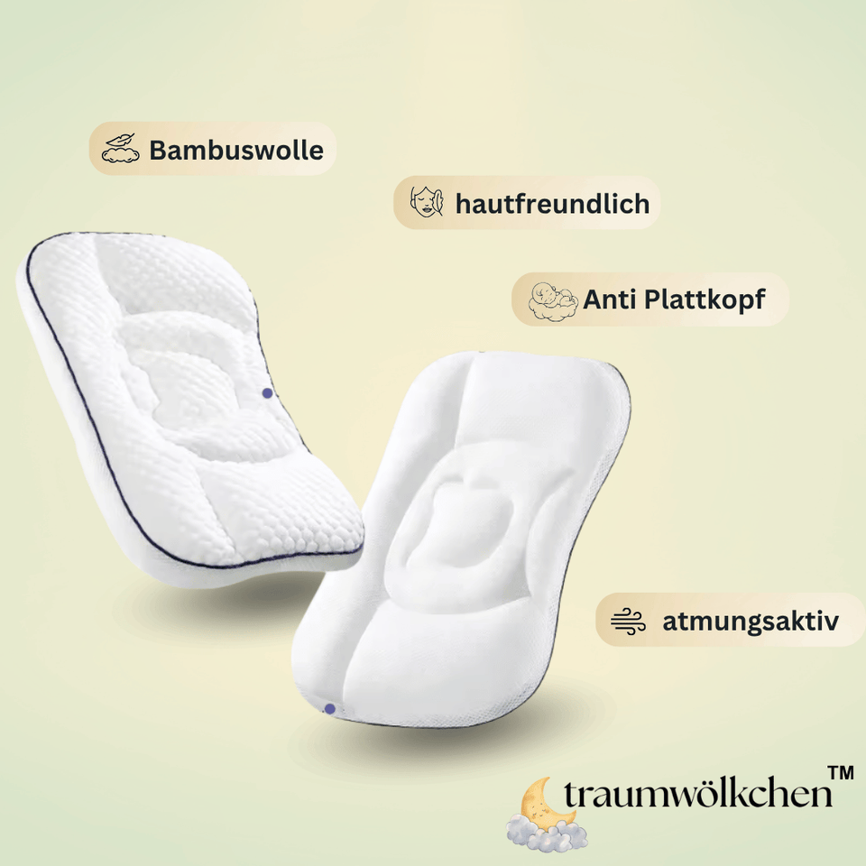 traumwölkchen™ – Ergonomisches Baby-& Kinderkissen für ruhigen & sicheren Schlaf