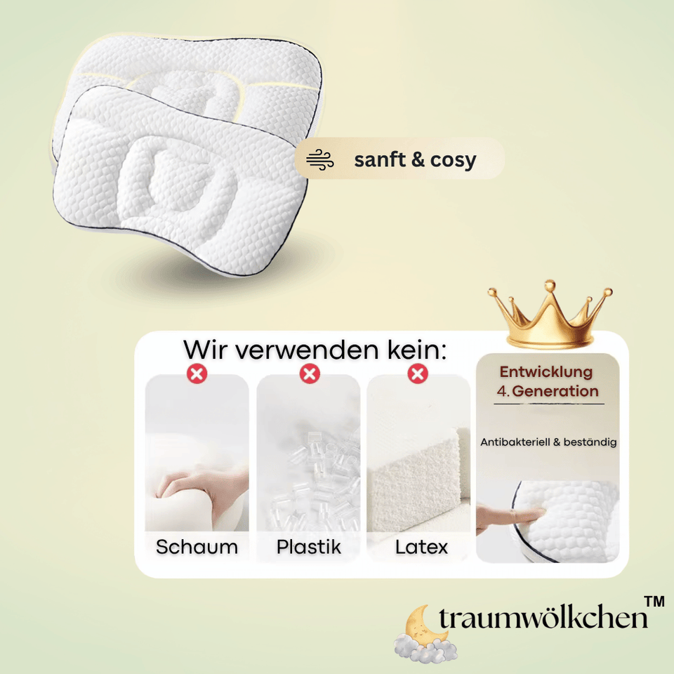 traumwölkchen™ – Ergonomisches Baby-& Kinderkissen für ruhigen & sicheren Schlaf